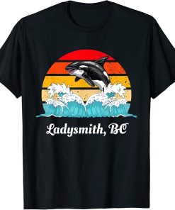 Vintage Ladysmith BC Distressed Orca Killer Whale Art T-Shirt